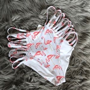 LAST ONE !! Flamingo bikini bottoms high waisted NWT